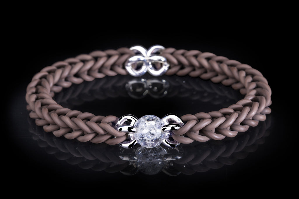 kautschuk armband_schmuck_kairos_silber_eiskristall_handgefertigt_handarbeit