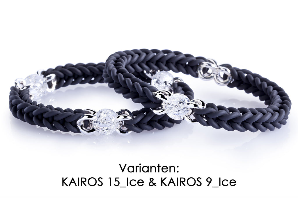kautschuk armband_schmuck_kairos_silber_eiskristall_handgefertigt_handarbeit